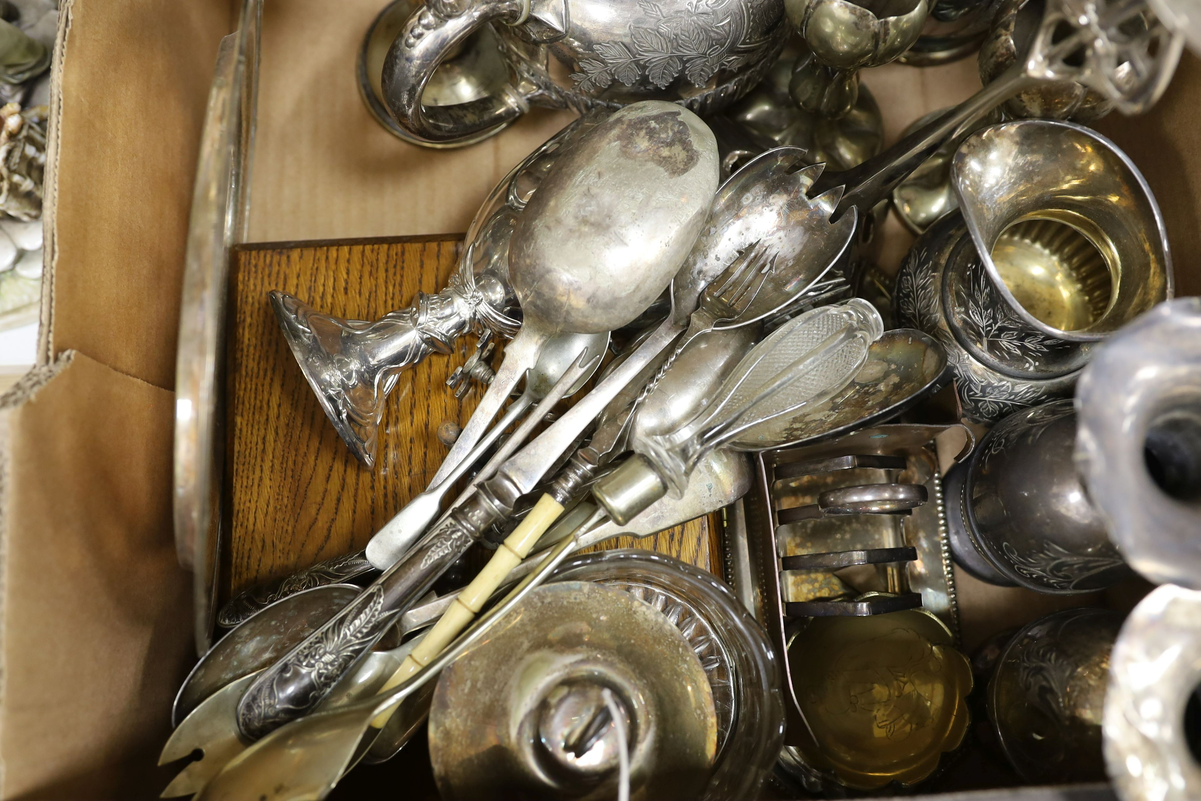 A quantity of silver plate etc.